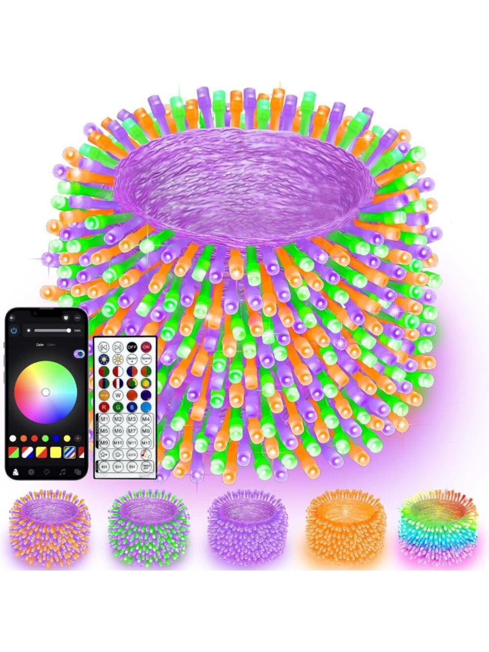 400 LED Smart RGB Color Changing String Lights with APP & Remote - Perfect for